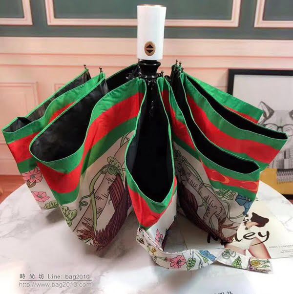 GUCCI古馳傘 2018年度爆款 自動傘 專櫃夏季新款 花卉圖案 全自動折疊晴雨傘   zm1012
